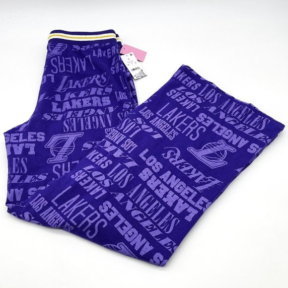 Los Angeles Lakers NBA Basketball Size-M or XL Purple Drawstring Sweatpants-NWT - Picture 1 of 5